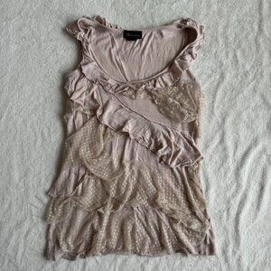seduction cream layered ruffle top
